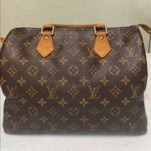 Louies Vuitton Speedy 30 Monogram Coated Canvas Satchel